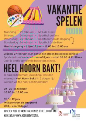 Vakantiespelen Voorjaar- Heel Hoorn Bakt! 2026
